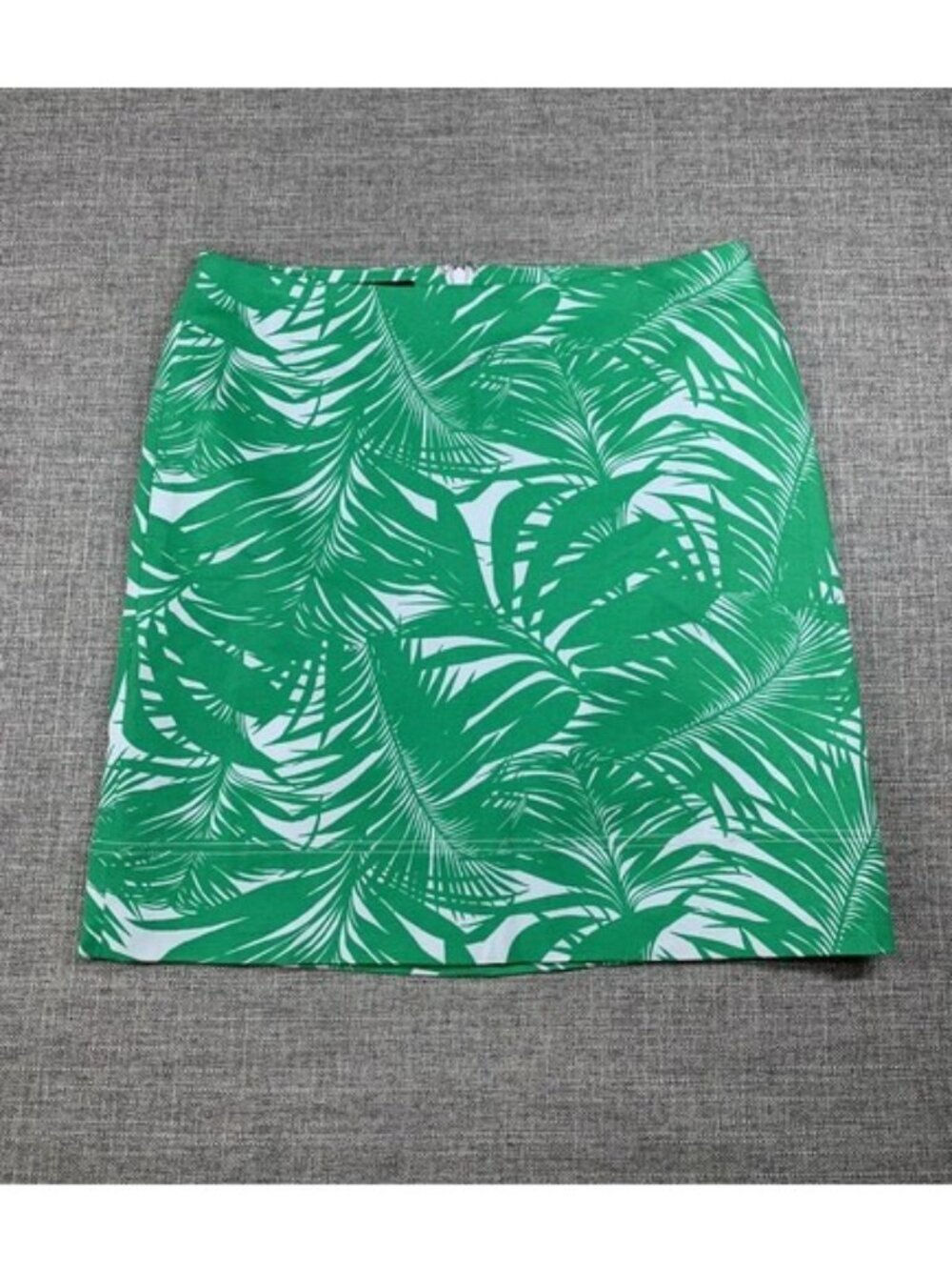 Talbots Tropical Green Floral Foliage Petite Skirt Women's Size 10P Palm Trees